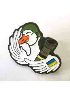 Значок бойовий гусак у шоломі Значок бойовий гусак у шоломі